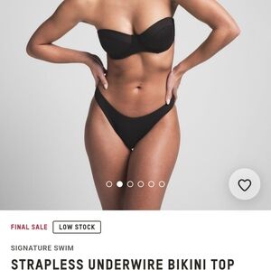 SKIMS Black Strapless Underwire Bikini Top